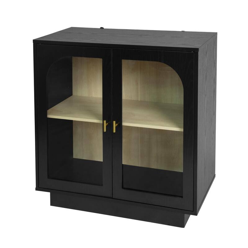 2 Storage Cabinet with Glass Door