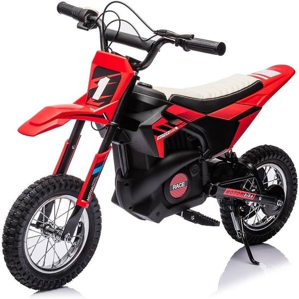 slide 2 of 18, 24V Kids Electric Motorcycle, Pneumatic Tires, and Non-Slip Handle Red