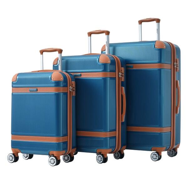 Lightweight Luggage Sets 3 Piece Double Spinner Wheels Suitcase w