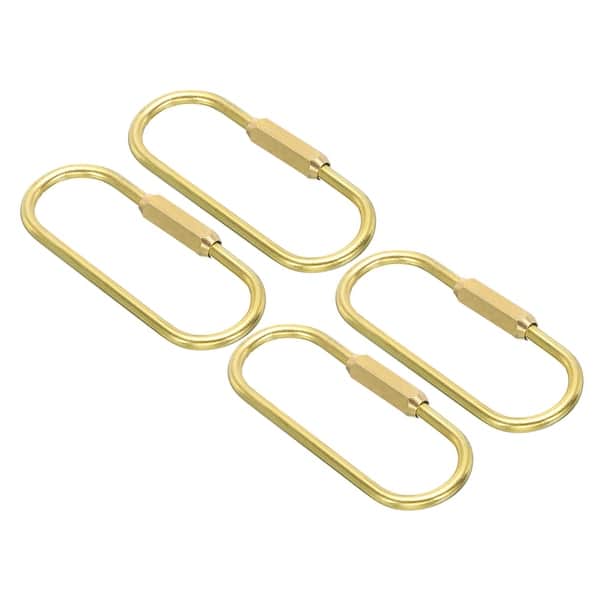 Brass Key Ring, 4pcs Screw Lock Clip Keychain Hook Holder for Keys