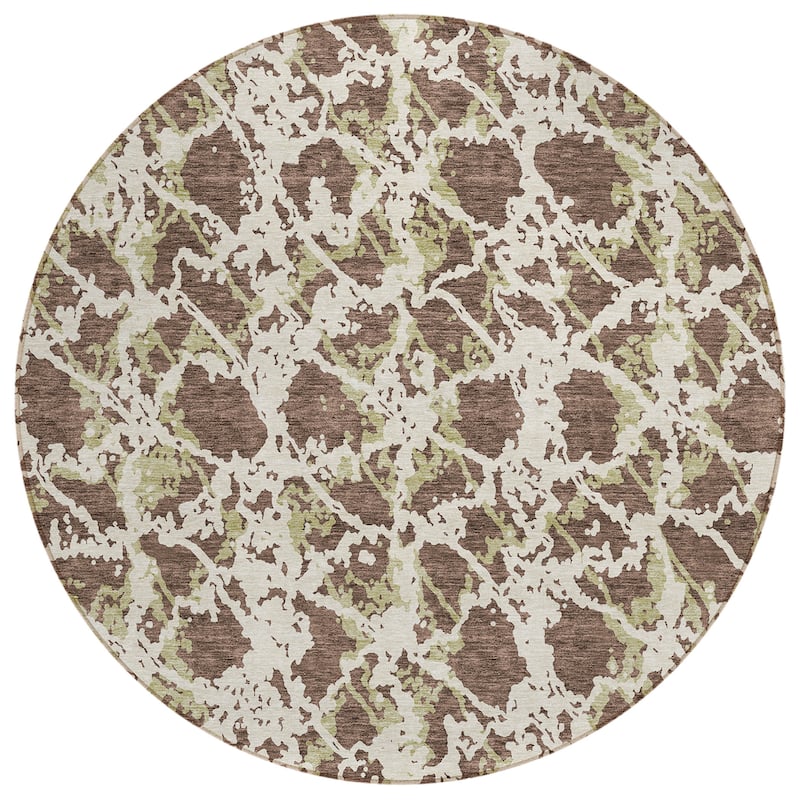 Machine Washable Indoor/ Outdoor Abstract Modern Chantille Rug