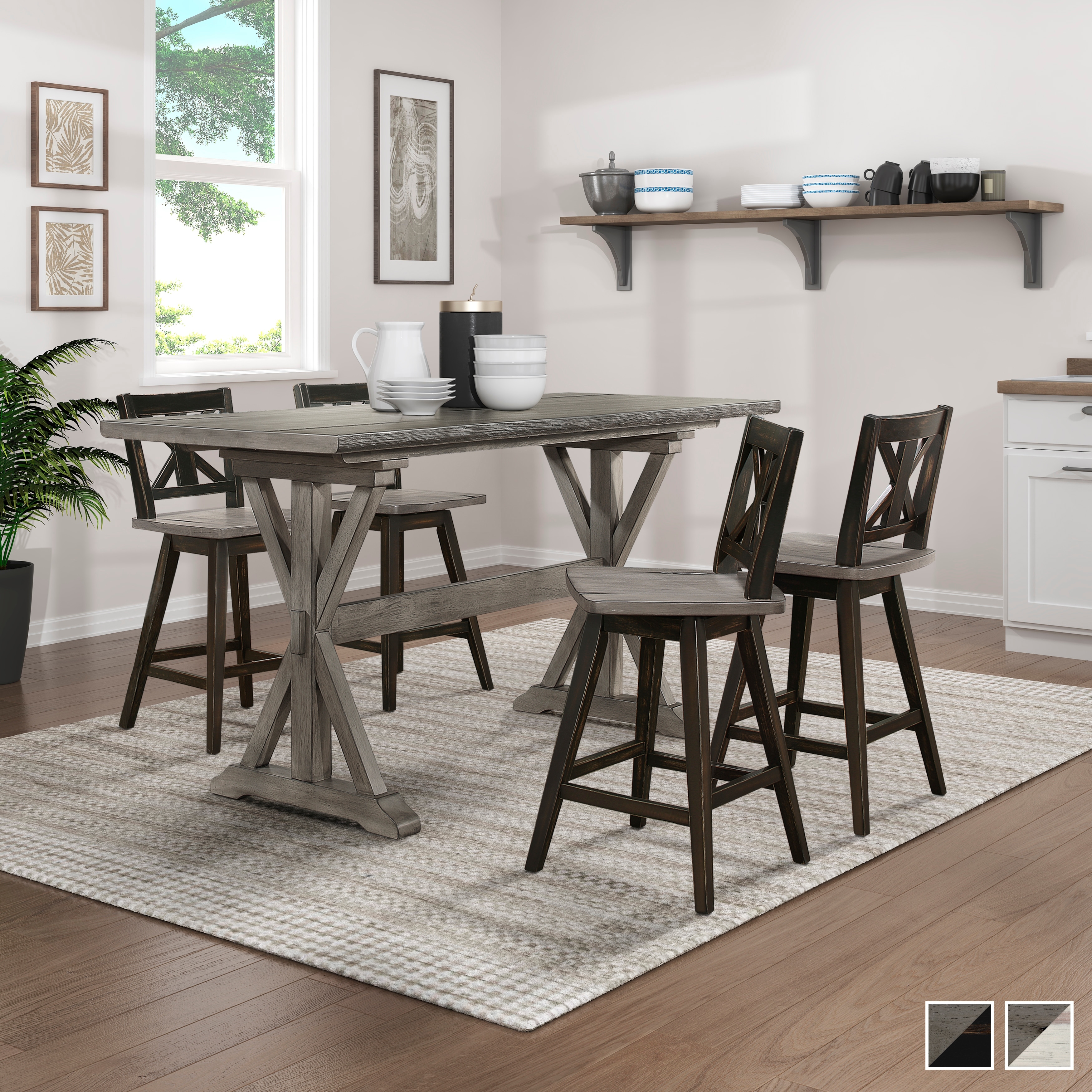 Fremont & Park Roux Wood 5-Piece Counter Height Dining Set