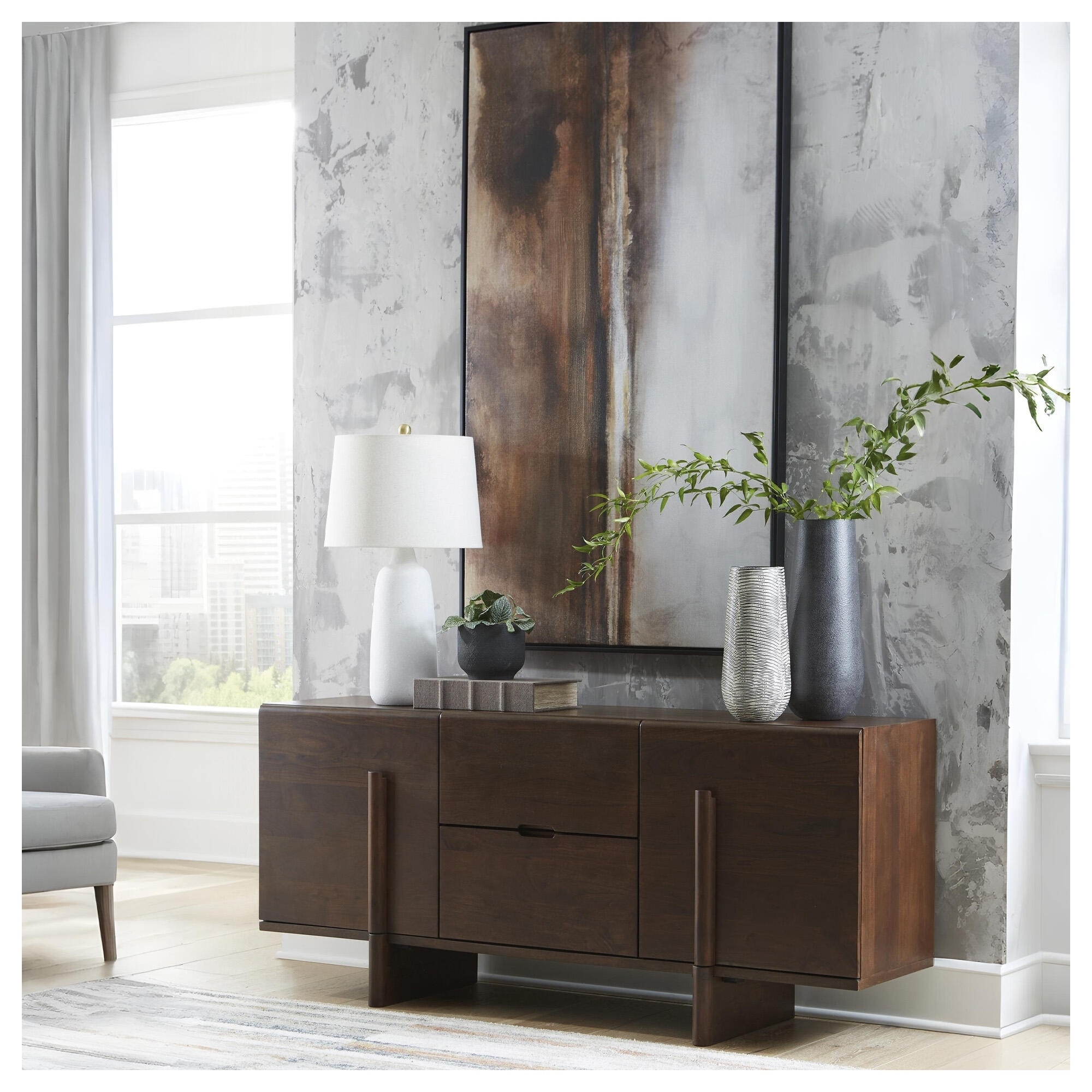 Signature Design by Ashley Kydler Brown Accent Cabinet - 63" W x 16.75" D x 28" H