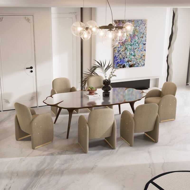 20"x19.7" Oversized Modern Dining Chair Fbaric Upholstered Dining Room Chairs