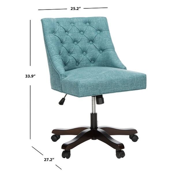 SAFAVIEH Soho Tufted Linen Swivel Adjustable Office Chair - 25.2" x 27.2" x 33.9"