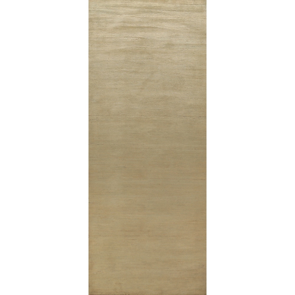 Modern Gabbeh Oriental Runner Rug Hand-Knotted Wool Carpet - 3'0" x 11'0"