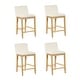 preview thumbnail 91 of 115, Gracie Modern Bar Stool, Boucle Upholstered Chair and Brushed Wooden Legs