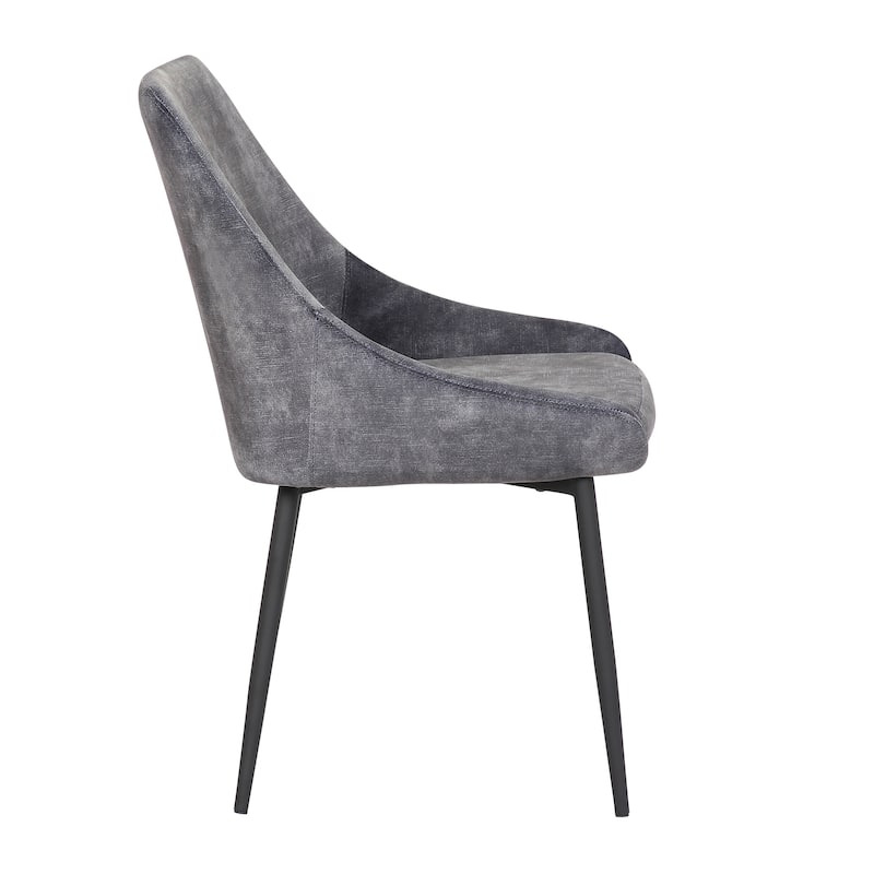 Silver Orchid Alba Upholstered Dining Chair with Black Metal Finish - Set of 2