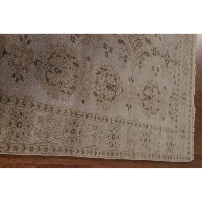 Oushak Oriental Area Rug Hand-Knotted Wool Carpet - 6'2" x 8'7"