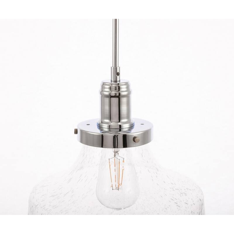 Klyli 11-inch 1-light Clear Seeded Glass Hanging Pendant