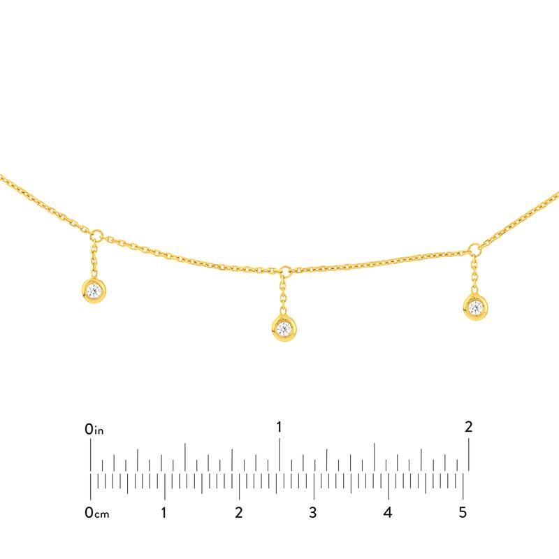 Marquee Jewels 14K Yellow Gold 1/6 CTW Diamond Bezel Drop Necklace