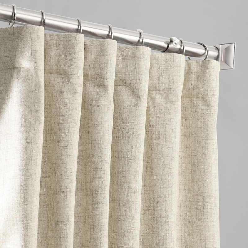 Exclusive Fabrics Vintage Thermal Cross Linen Weave Blackout Curtains (1 Panel)