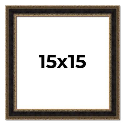 15x15 Frame Gold Antique Vintage Sold Wood Picture Frame | 1.75 Inch