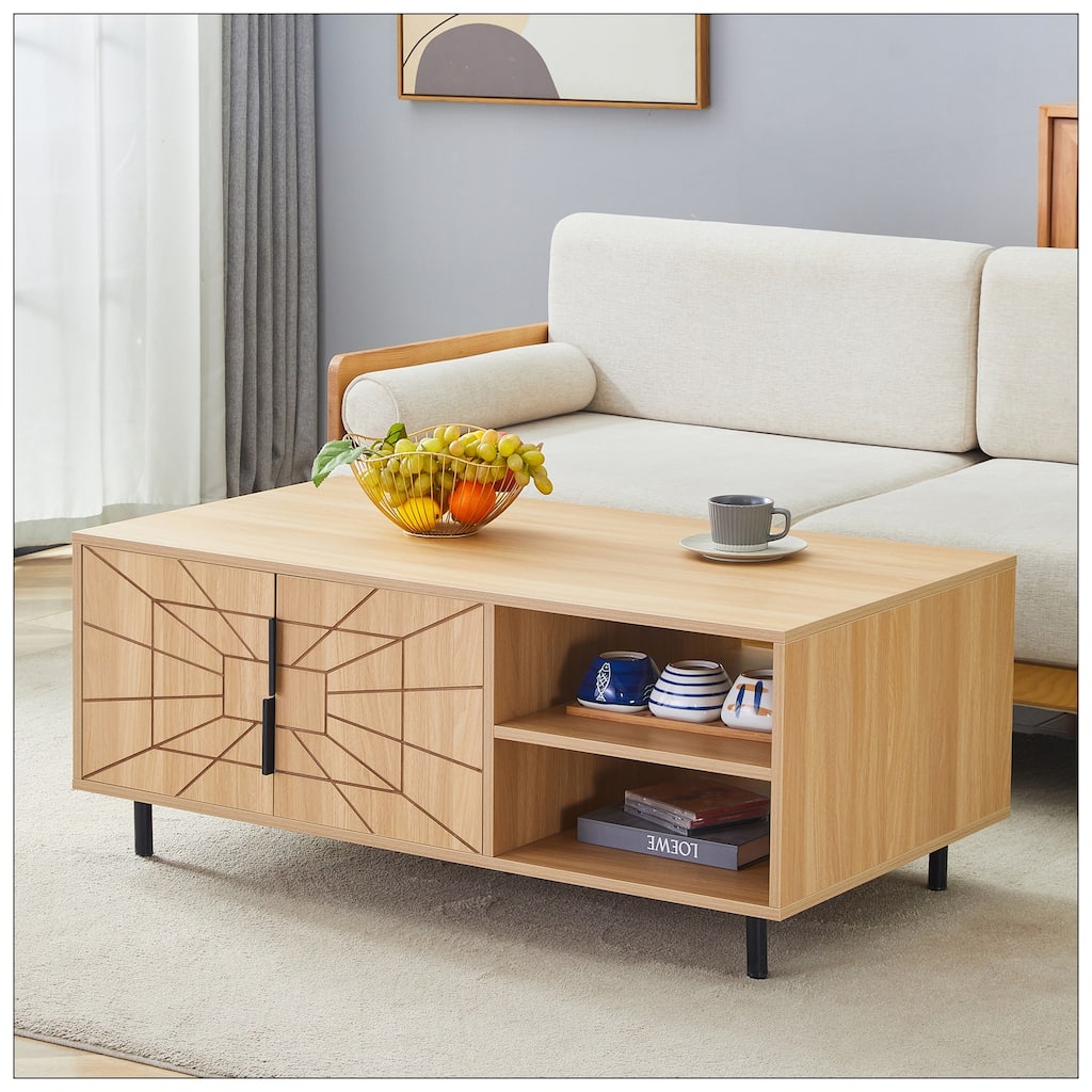 Spider Web Textured Modern MDF Coffee Table