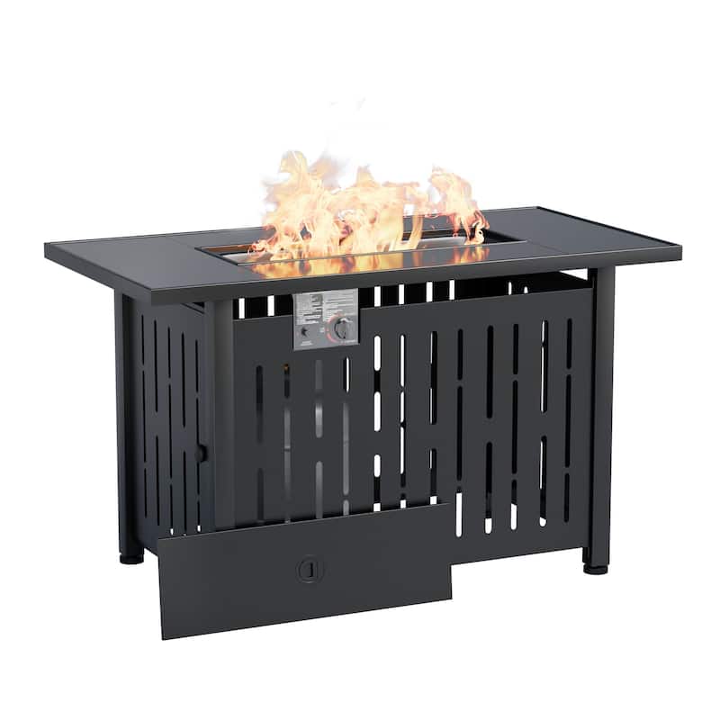 Furniwell 43" Fire Pit Patio Propane Gas Fire Pit Table 50000 BTU Fire Table - 43 inch