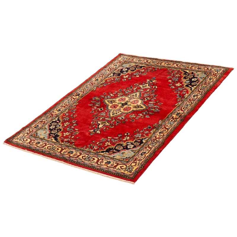 ECARPETGALLERY Hand-knotted Anadol Red Wool Rug - 4'4 x 6'3