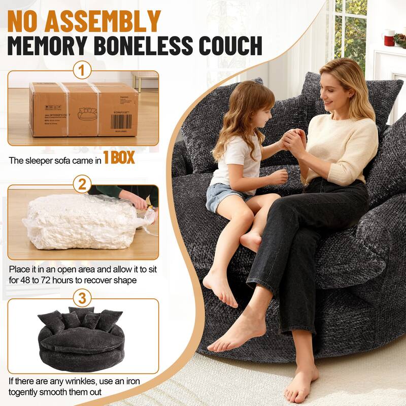 Rossetta Oversized Round Polyester Foam Chair with Pillows