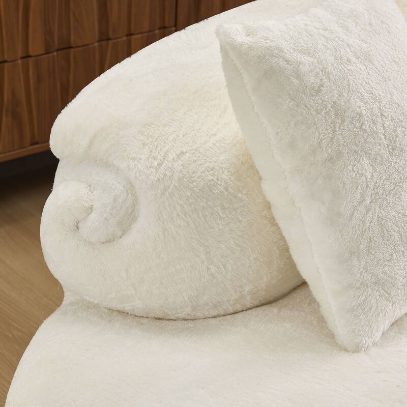 Modern and simple curved flannelette sofa