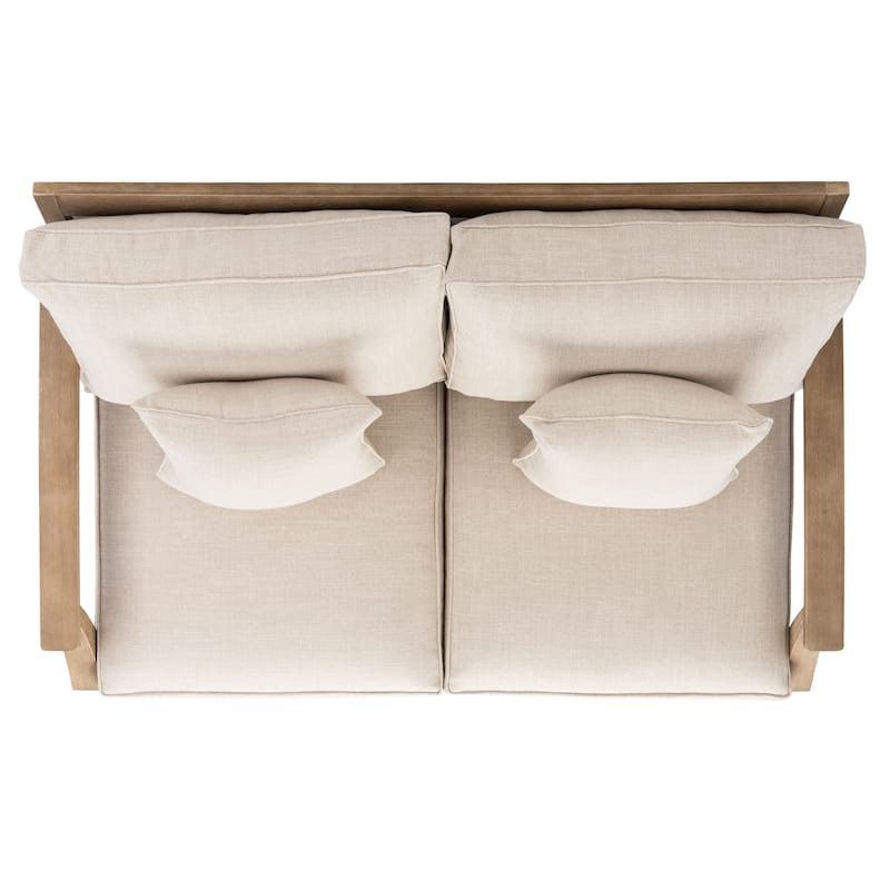 SAFAVIEH Couture Martinique Wood Patio Loveseat - 56"W x 35"D x 32"H