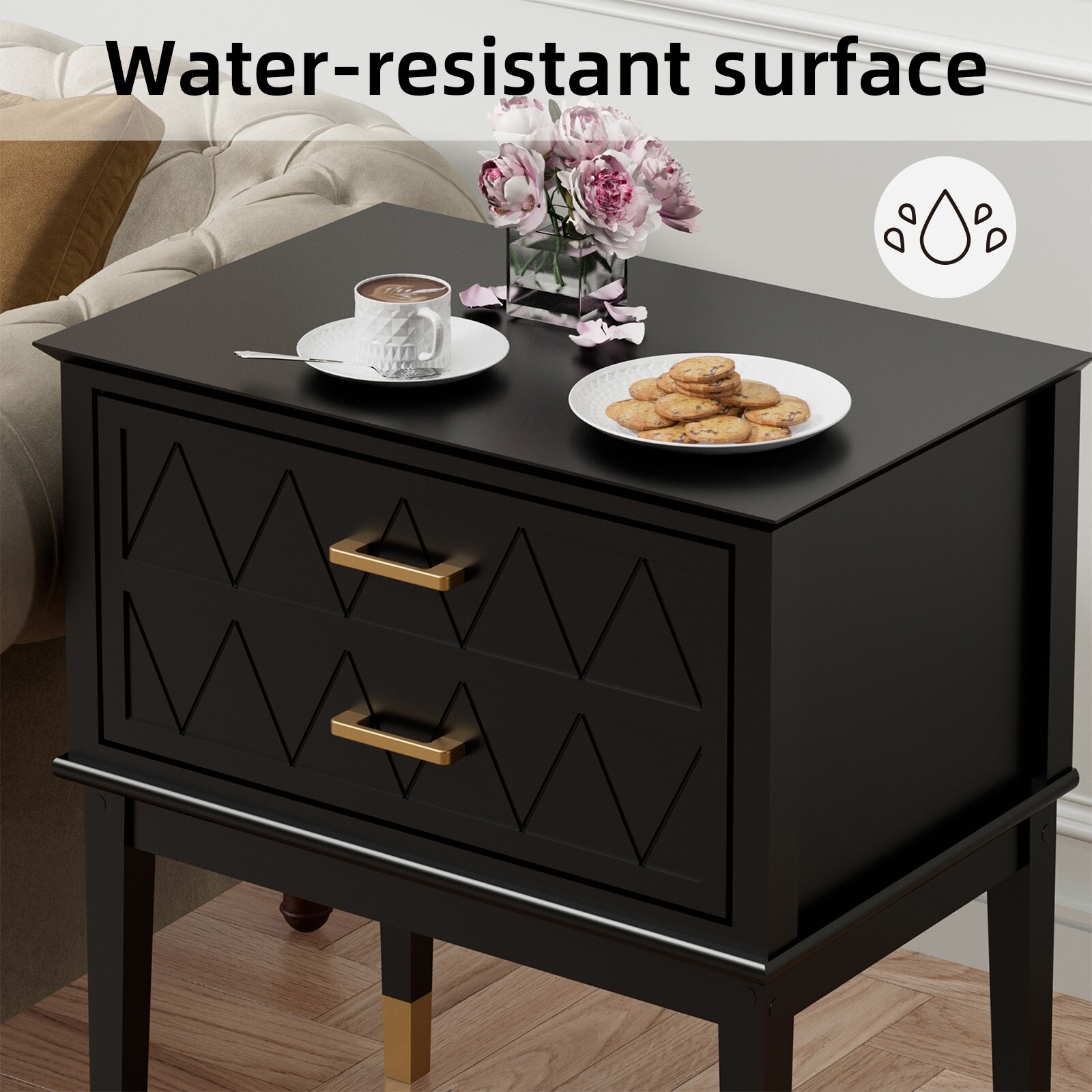 Tall end table with storage sales