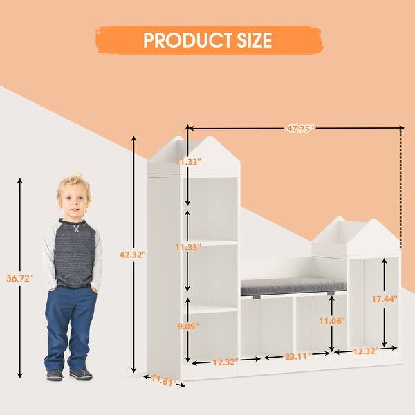 Kids Toy Storage Organizer Children Bookcase with Reading