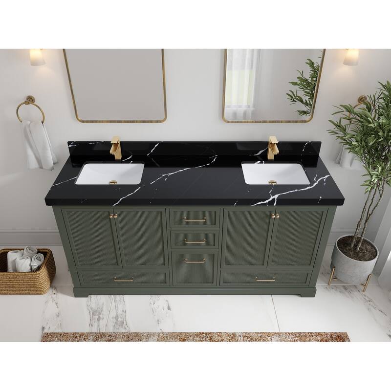 Willow Collections 72 x 22 Alys Double Bowl Sink Bathroom Vanity with Countertop