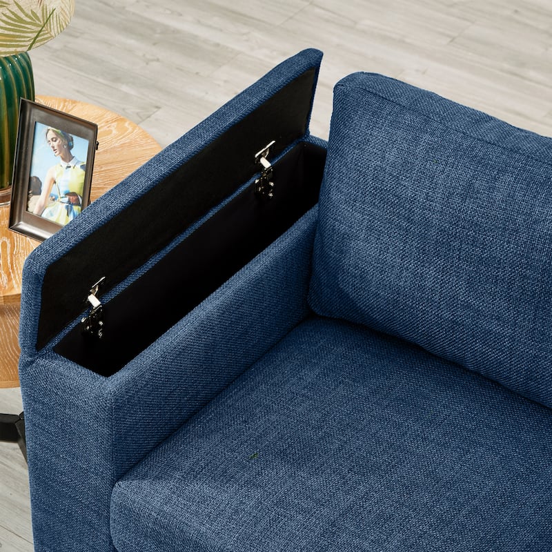 Set of 2 Loveseat Sofa & 3 Seater Couch with Storage and Cup Holders