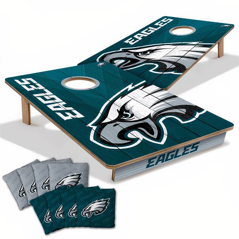 Philadelphia Eagles NFL Tailgate Cornhole Board Set - Include Team Bags + Carry Case