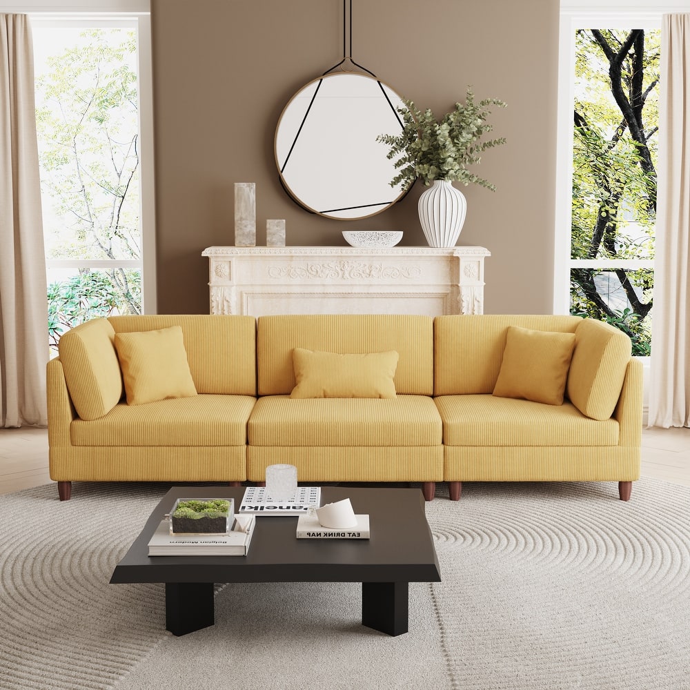 80.3" W Upholstered 3-Piece Sectional Modular Sofa