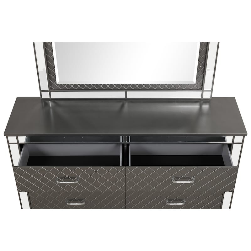 Livorno Gunmetal 6-Drawer 62 in. W Dresser