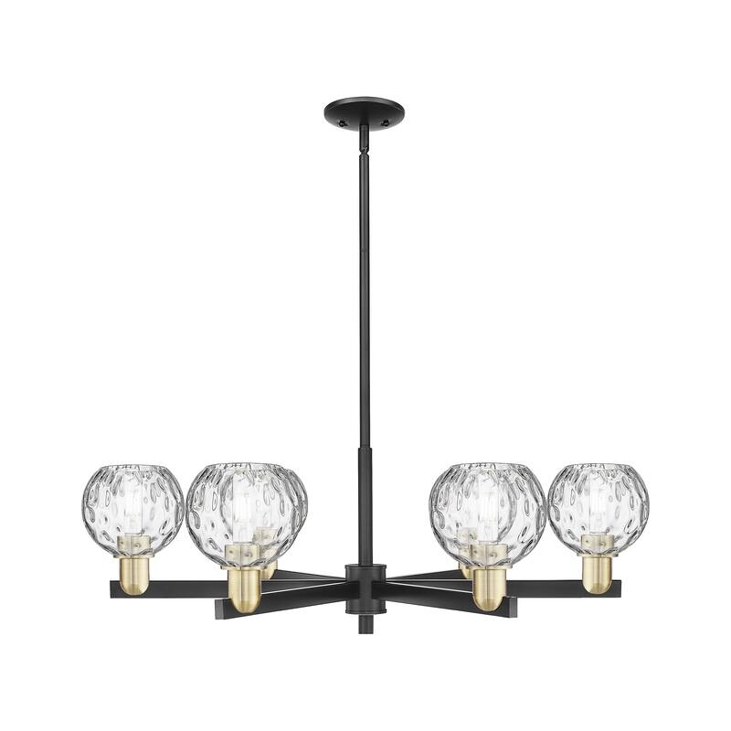 Innovations Lighting Endless Possibilities Arcadia - Athens Water Glass - 6 Light 36" Stem Hung Chandelier - Black Antique Brass