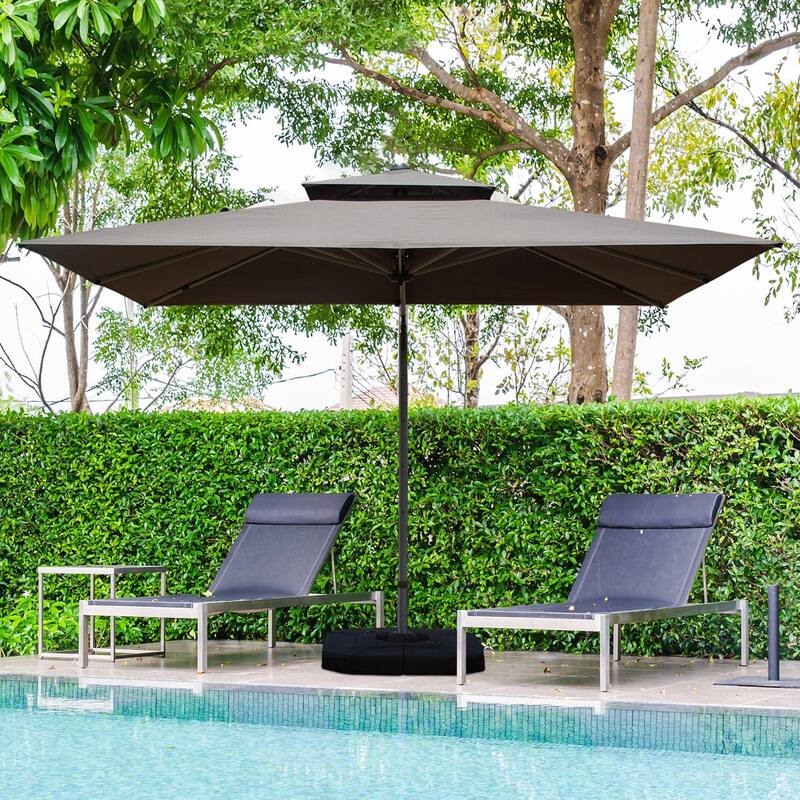 Aluminum Patio Umbrella - 360° Rotation, Hydraulic Lift