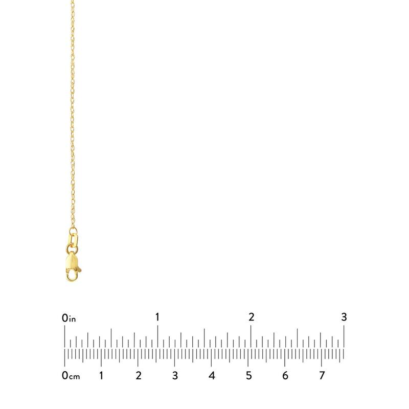 Curata 10k Yellow Gold 1.2mm Light Weight Rope Chain Necklace (Lobster)