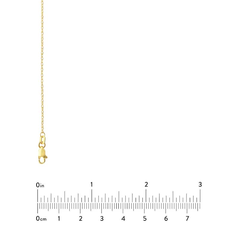 Curata 14k Yellow Gold 1.2mm Light Weight Rope Chain Necklace (Lobster)