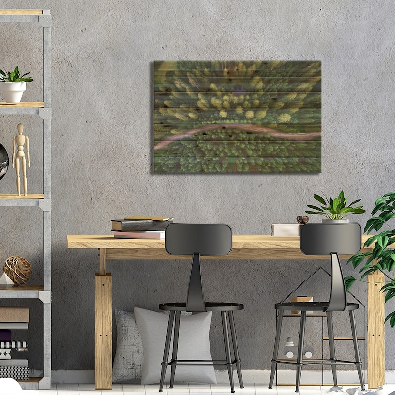Hidden Lake Print On Wood by Ales Krivec - Multi-Color
