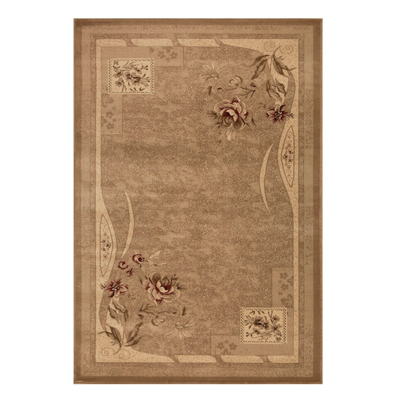 Superior Minimalist Modern Floral Power-Loomed Indoor Area Rug