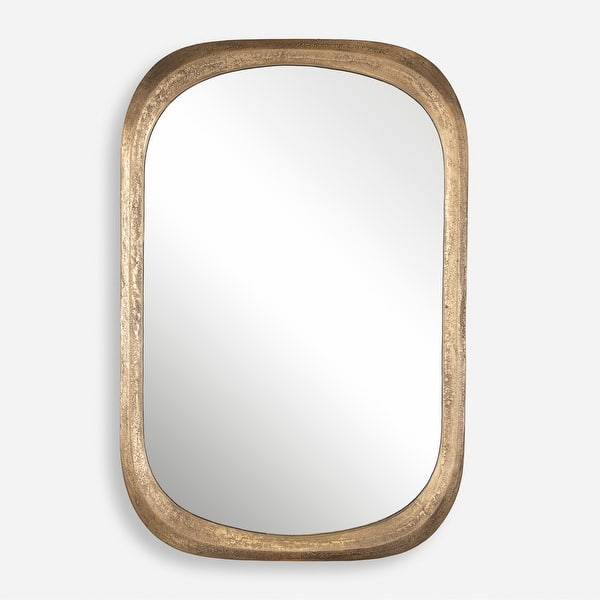 slide 2 of 3, Uttermost Malone Brass Mirror