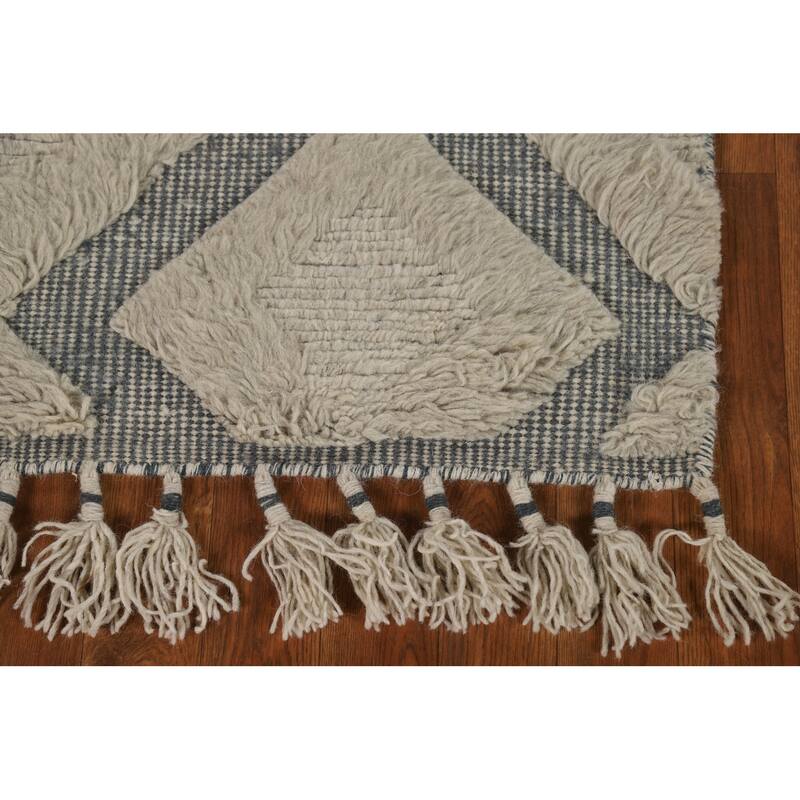 Plush Moroccan Oriental Accent Rug Handmade Wool Carpet - 2'0"x 3'0"