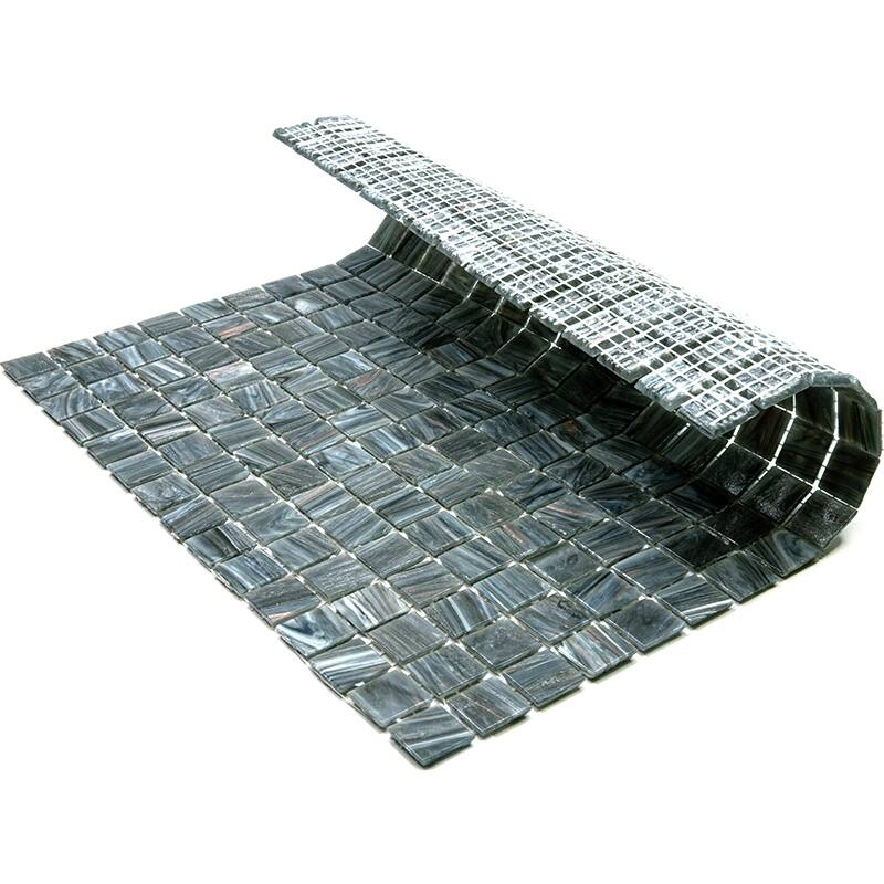 Apollo tile 12" x 12" Celestial Glossy Cosmic Gray Glass Tile (20 sq ft/case) - 20 Pack