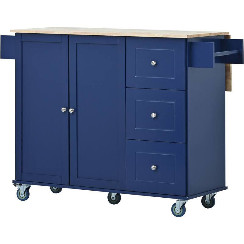 Multifunctional Kitchen Cart with Spice Rack and Adjustable Shelves