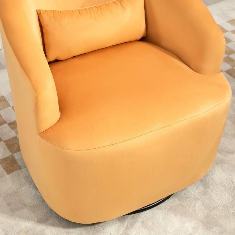 US Pride Furniture Accent Chair with Barrel-shaped Design and 360 Degree Swivel Feature