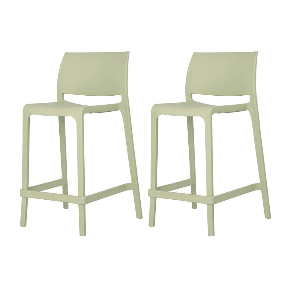 Sensilla Resin Stackable Counter-height Bar Stools, Set of 2