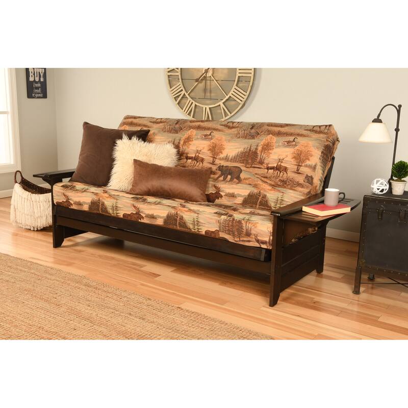 Copper Grove Dixie Espresso Full-size Futon Set with Bonded Leather Innerspring Mattress - Canadian Wildlife