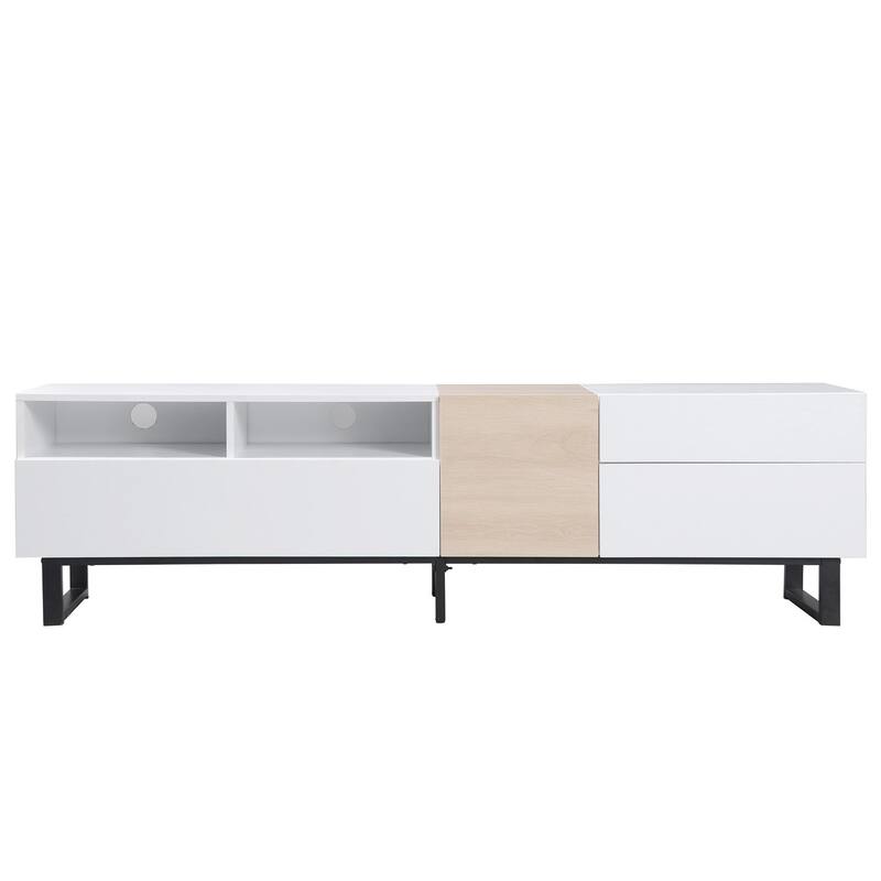 Modern TV Stand for 80 in TV with Double Storage - n/a