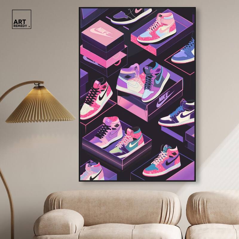 Neon Pastels Sneakers Canvas by Art Remedy
