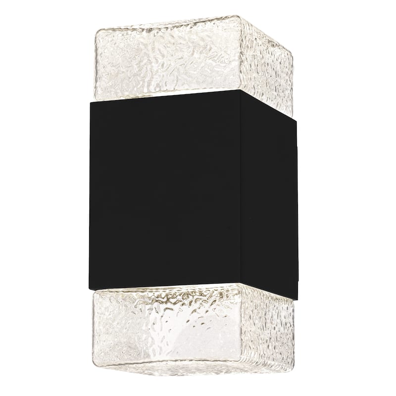 Saxton Integrated LED Matte Black Outdoor Wall Lantern