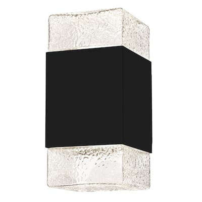 Saxton Integrated LED Matte Black Outdoor Wall Lantern