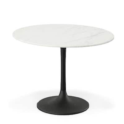 Carolina Living Enzo 40" Round Marble Top Dining Table