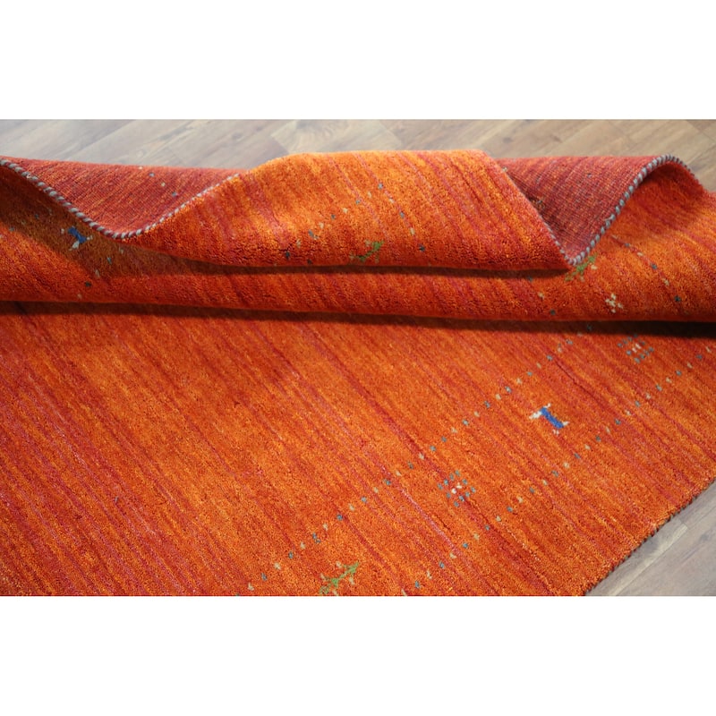 Gabbeh Indian Area Rug Hand-Knotted Tribal Oriental Wool Carpet - 4'10" x 7'7"