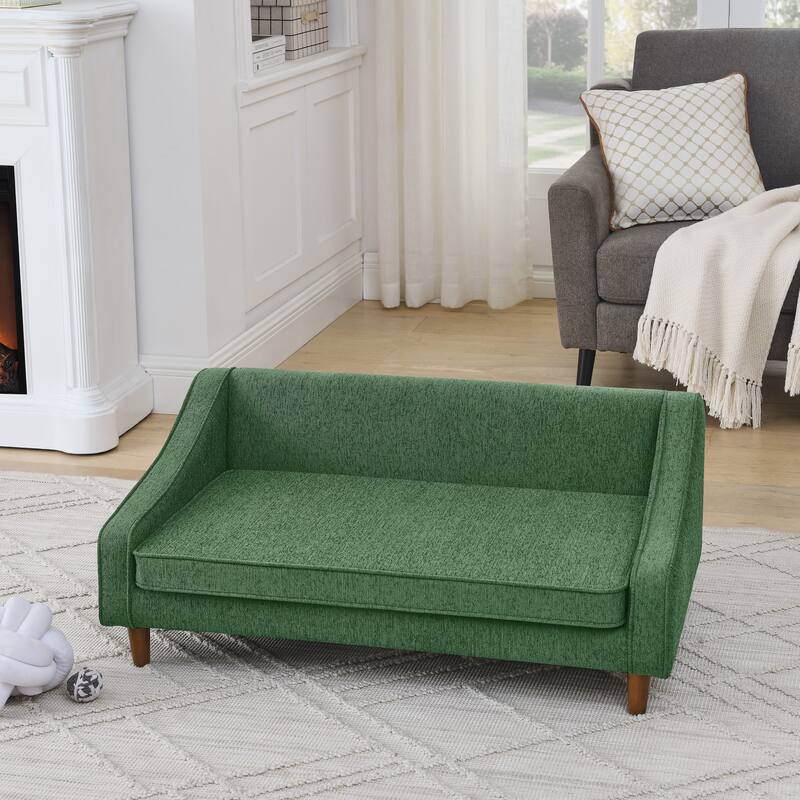 Durable Elevated Dog Sofa Bed,Pet Sofa with Modern Irregular Armrest Design,Comfortable Soft Dog Sofa